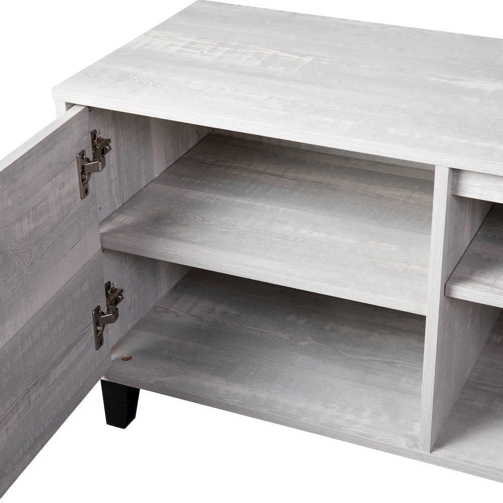 70" TV Stand for up to 60" TV's with Shelves and Dual Storage Compartments, Gray. Picture 12