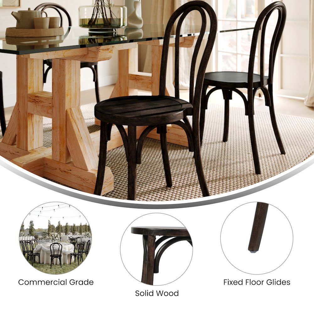 Betsy Early American Thonet Style Solid Wood Stackable Dining Chair. Picture 4