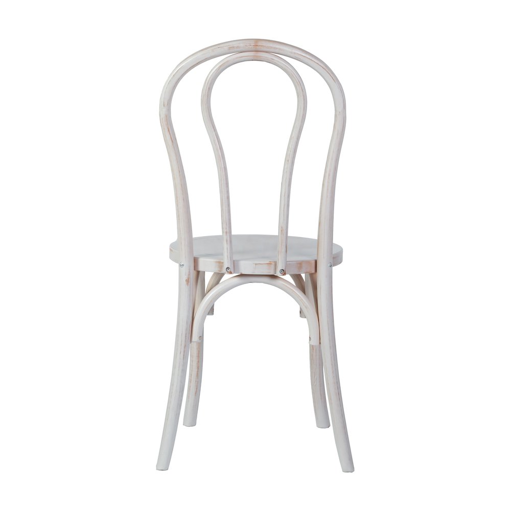 Betsy Commercial Grade White Wash Thonet Style Solid Wood Stackable Dining Chair. Picture 8