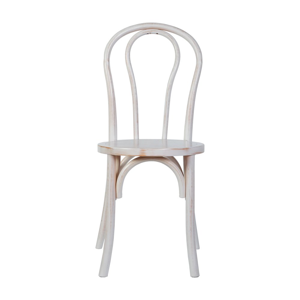Betsy Commercial Grade White Wash Thonet Style Solid Wood Stackable Dining Chair. Picture 11