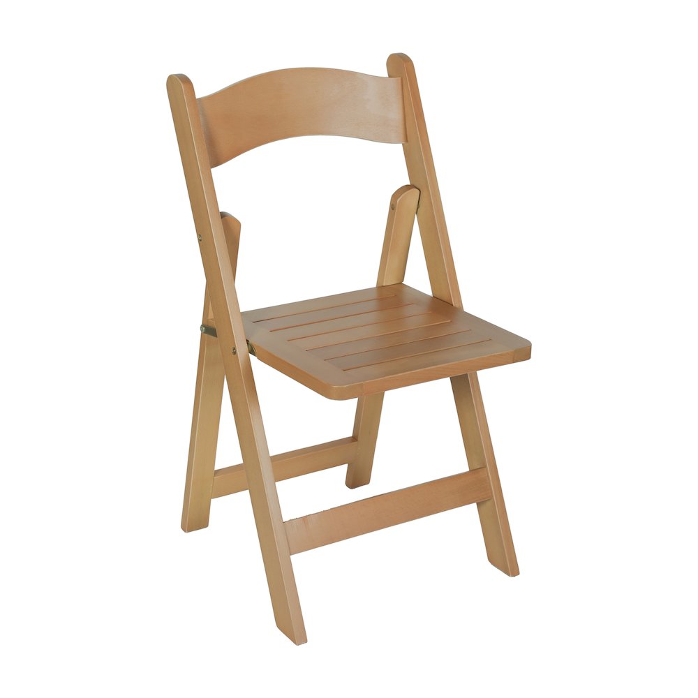 Holden Commercial Grade Oak Solid Wood Folding Dining Chair. Picture 1