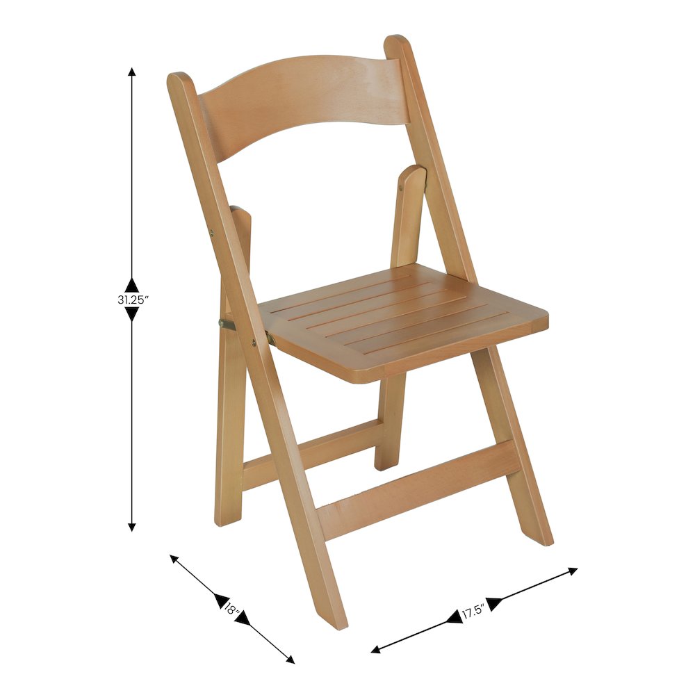 Holden Commercial Grade Oak Solid Wood Folding Dining Chair. Picture 5