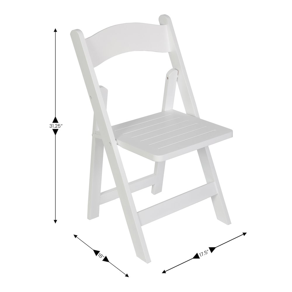 Holden Commercial Grade White Solid Wood Folding Dining Chair. Picture 5