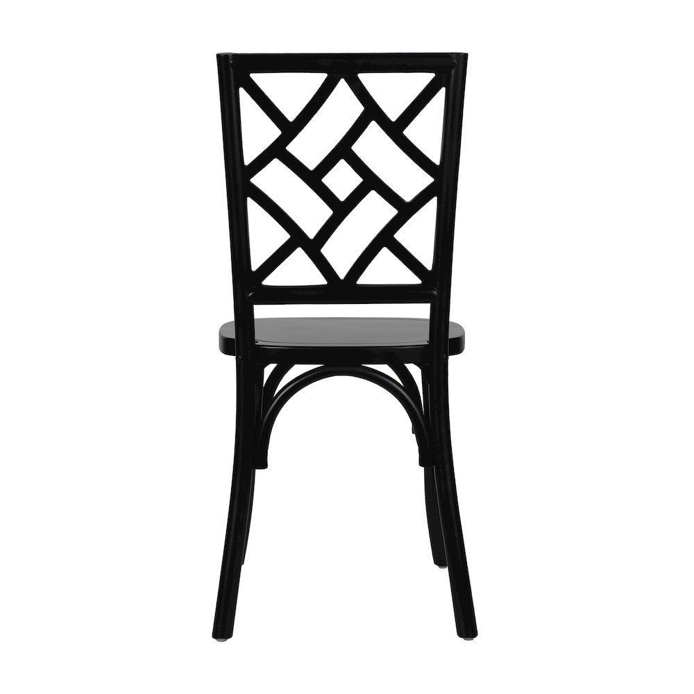 Brooklyn Black Solid Wood Stackable Dining Chair with Intricate Back Detail. Picture 8