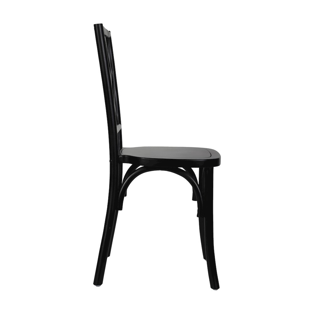 Brooklyn Black Solid Wood Stackable Dining Chair with Intricate Back Detail. Picture 10