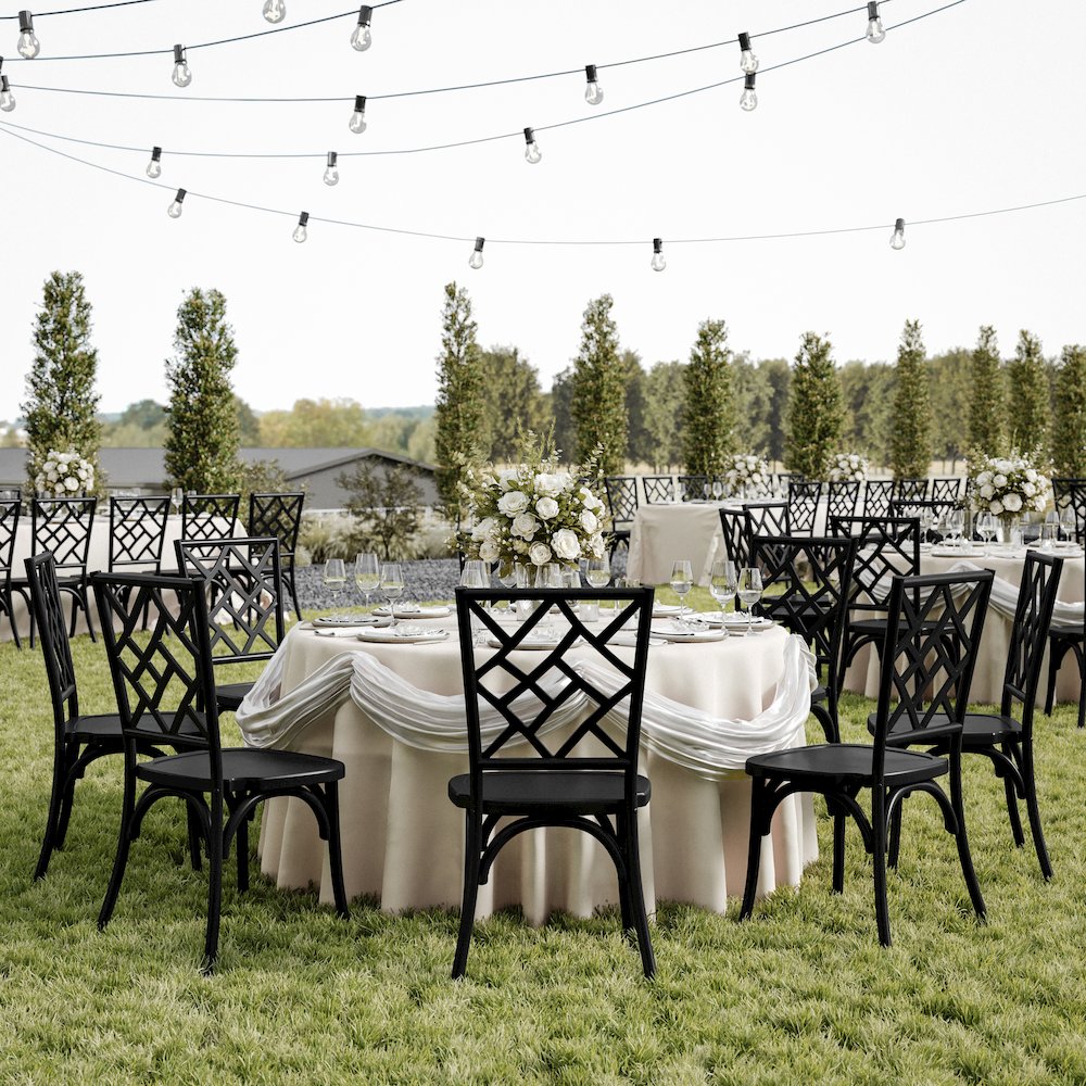 Brooklyn Black Solid Wood Stackable Dining Chair with Intricate Back Detail. Picture 6