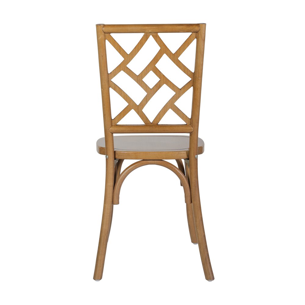 Brooklyn Pecan Solid Wood Stackable Dining Chair with Intricate Back Detail. Picture 8