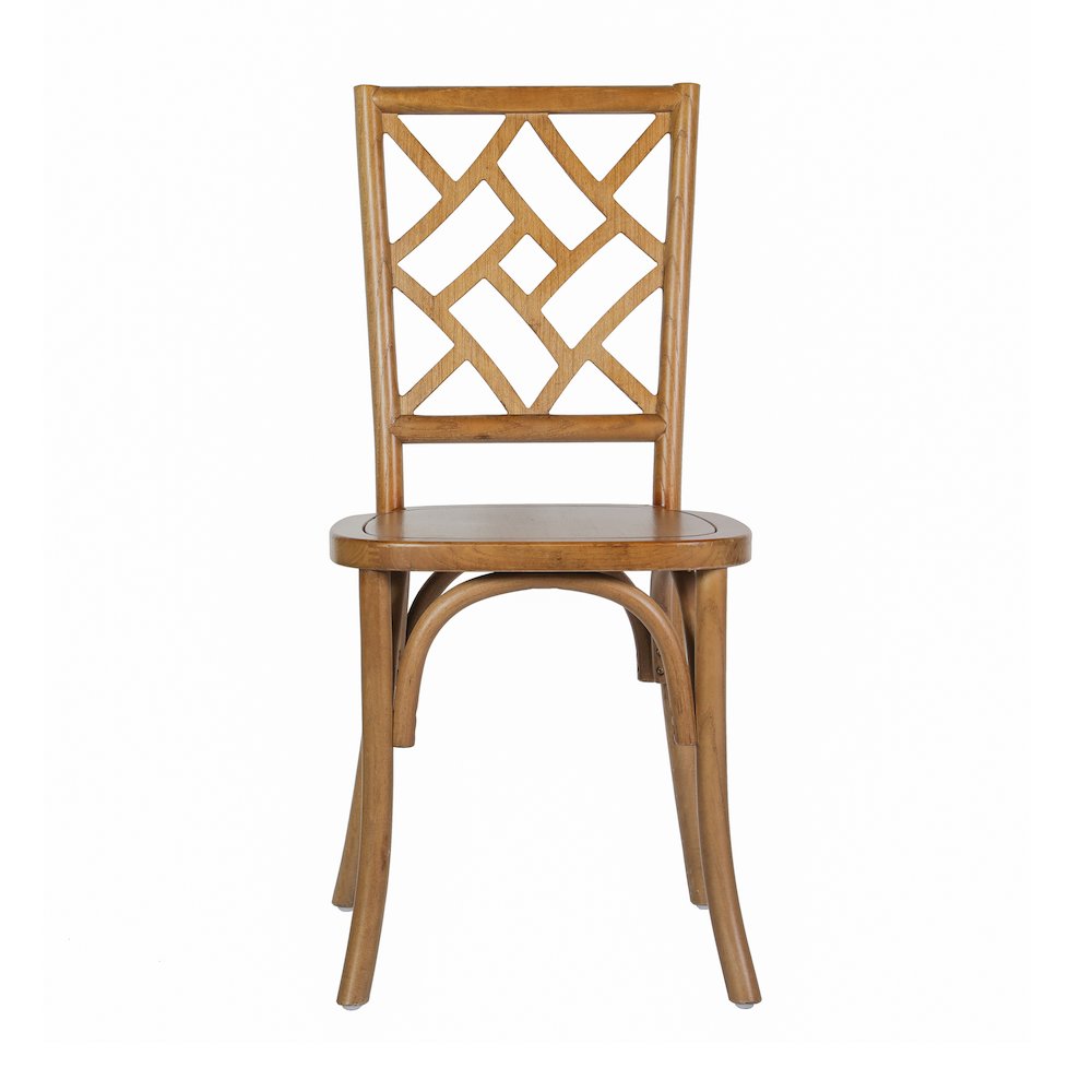 Brooklyn Pecan Solid Wood Stackable Dining Chair with Intricate Back Detail. Picture 11