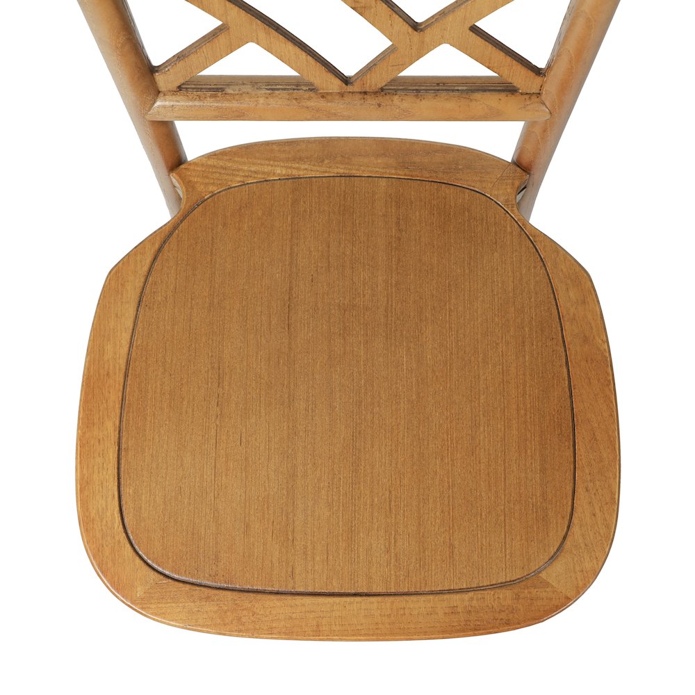 Brooklyn Pecan Solid Wood Stackable Dining Chair with Intricate Back Detail. Picture 12
