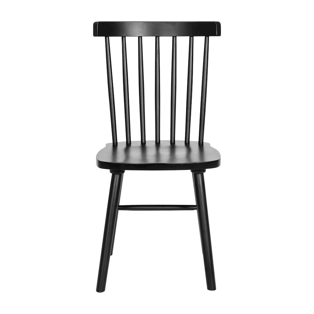 Set of 2 Windsor Dining Chairs, Solid Wood Armless in Black. Picture 12