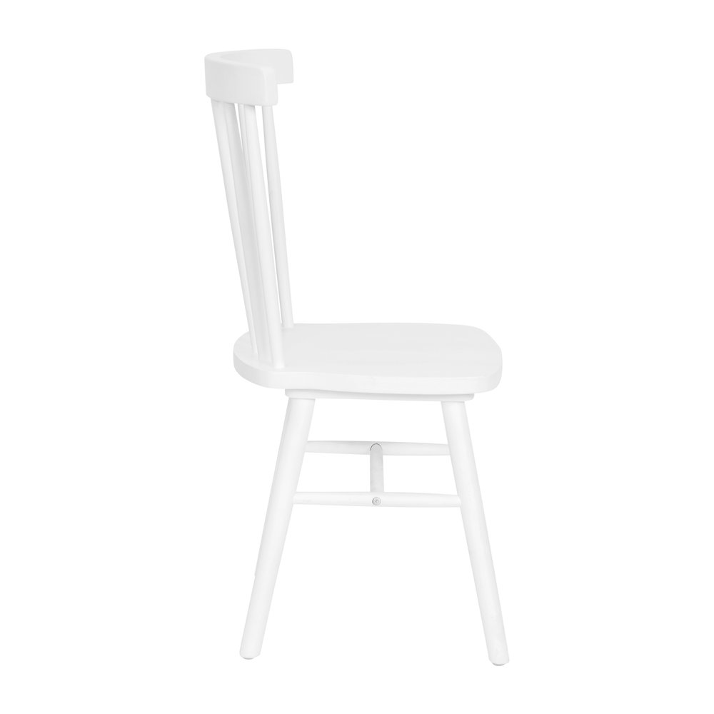 Set of 2 Windsor Dining Chairs, Solid Wood Armless in White. Picture 11