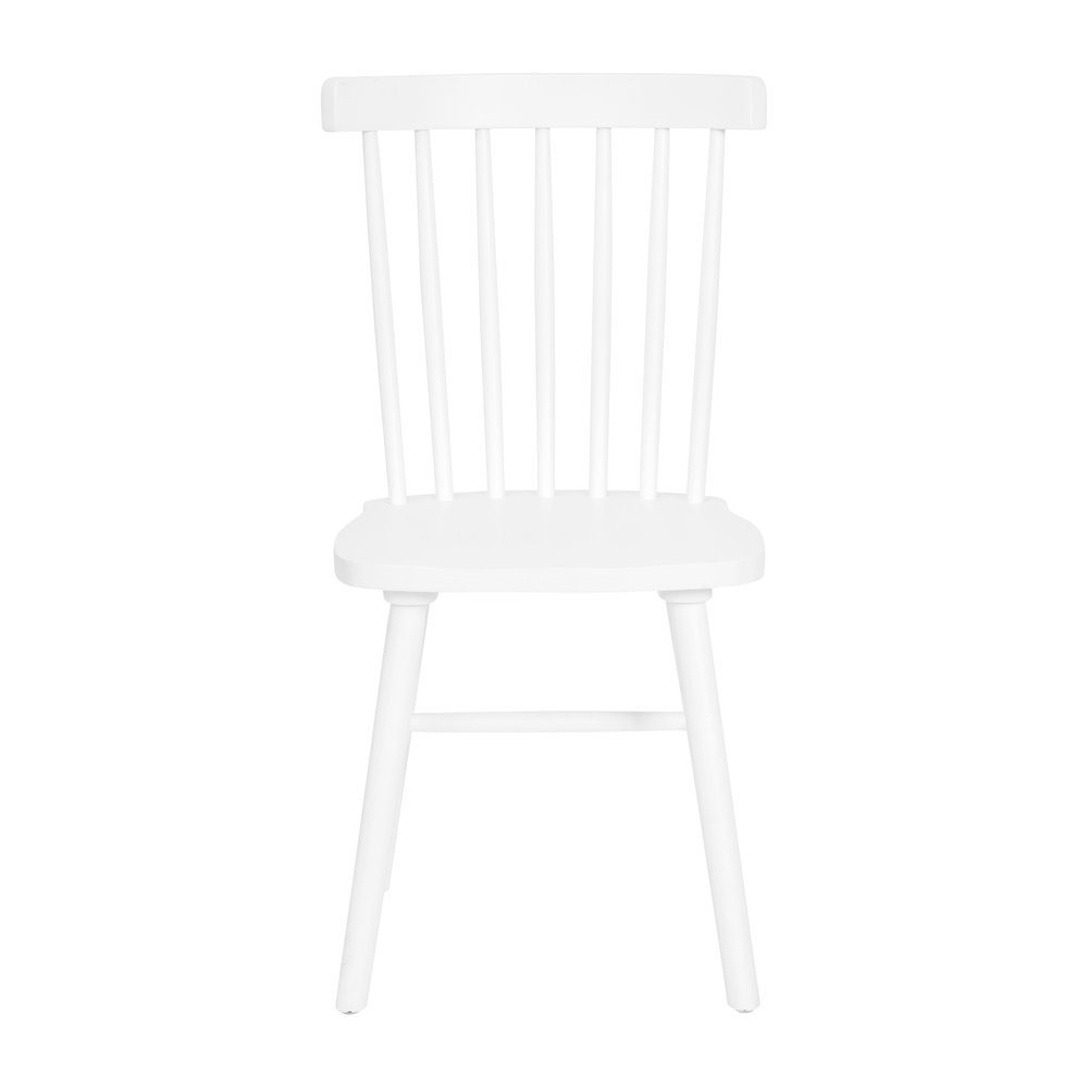 Set of 2 Windsor Dining Chairs, Solid Wood Armless in White. Picture 12