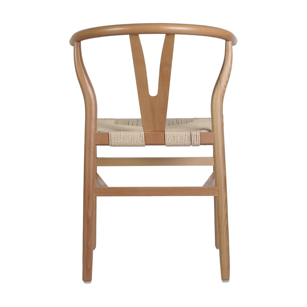Y-Back Style Wood and Kraft Paper Stackable Dining Chair with Oak/Natural Finish. Picture 7