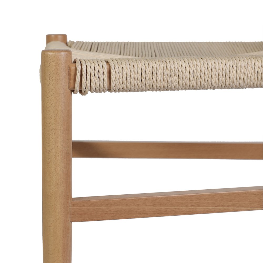 Y-Back Style Wood and Kraft Paper Stackable Dining Chair with Oak/Natural Finish. Picture 8