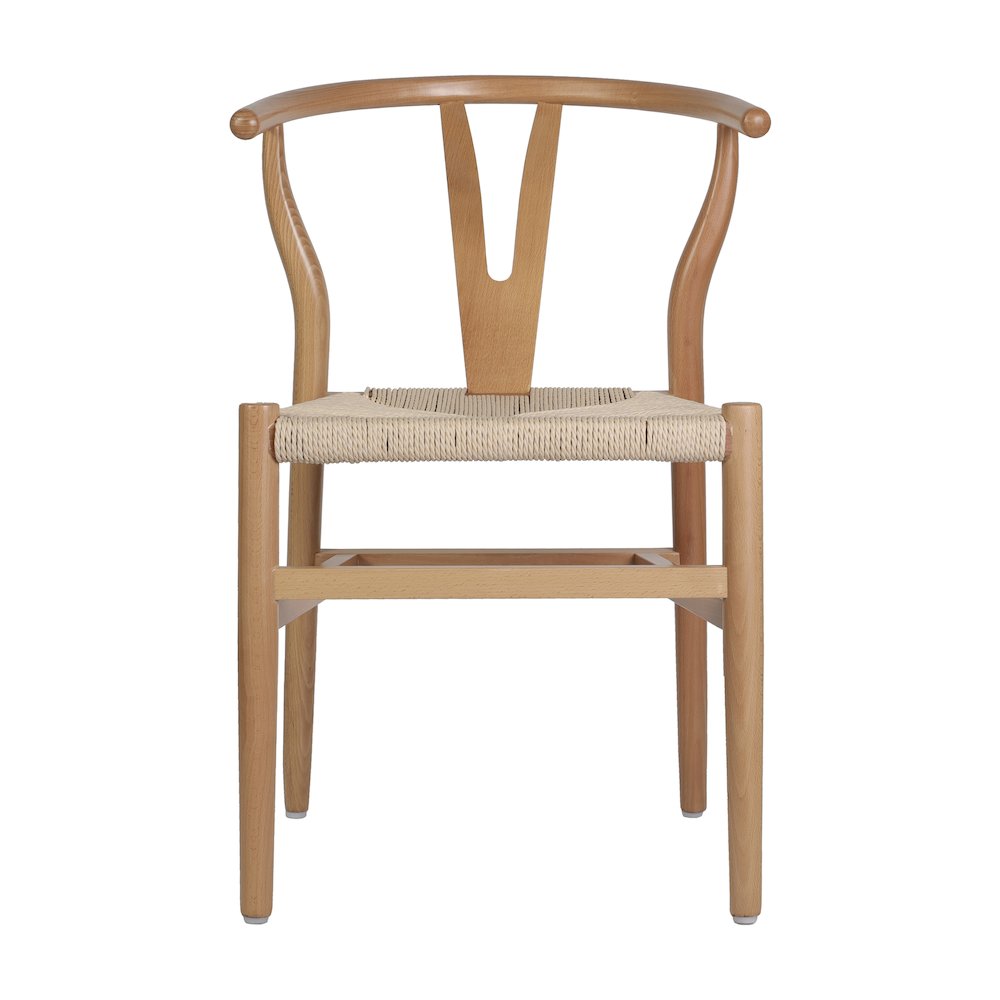 Y-Back Style Wood and Kraft Paper Stackable Dining Chair with Oak/Natural Finish. Picture 10