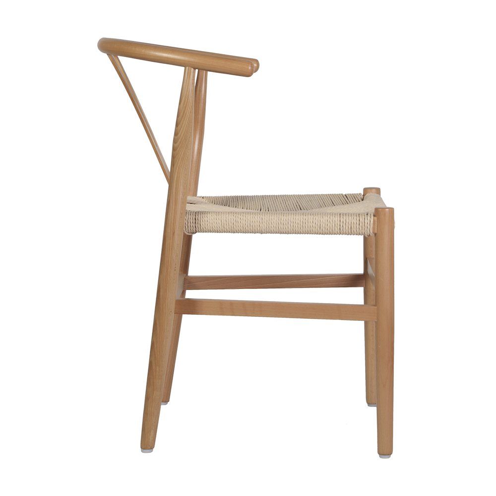 Y-Back Style Wood and Kraft Paper Stackable Dining Chair with Oak/Natural Finish. Picture 9