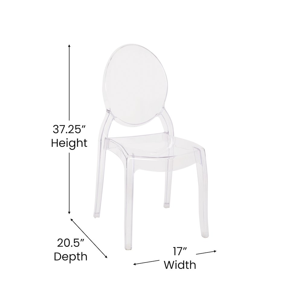 Set of 4 Crystal Extra Wide Resin  Banquet, Event Ghost Chairs. Picture 6