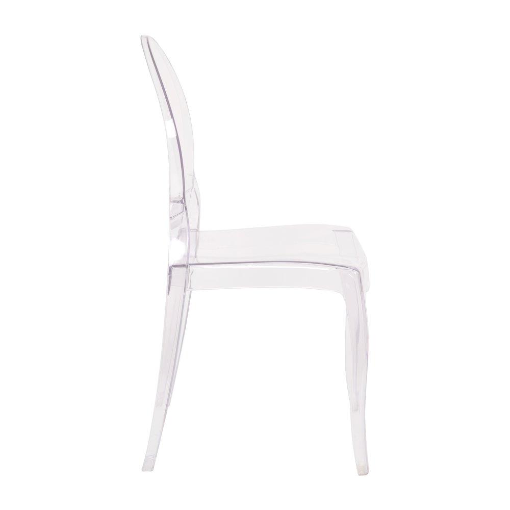 Set of 4 Crystal Extra Wide Resin  Banquet, Event Ghost Chairs. Picture 10