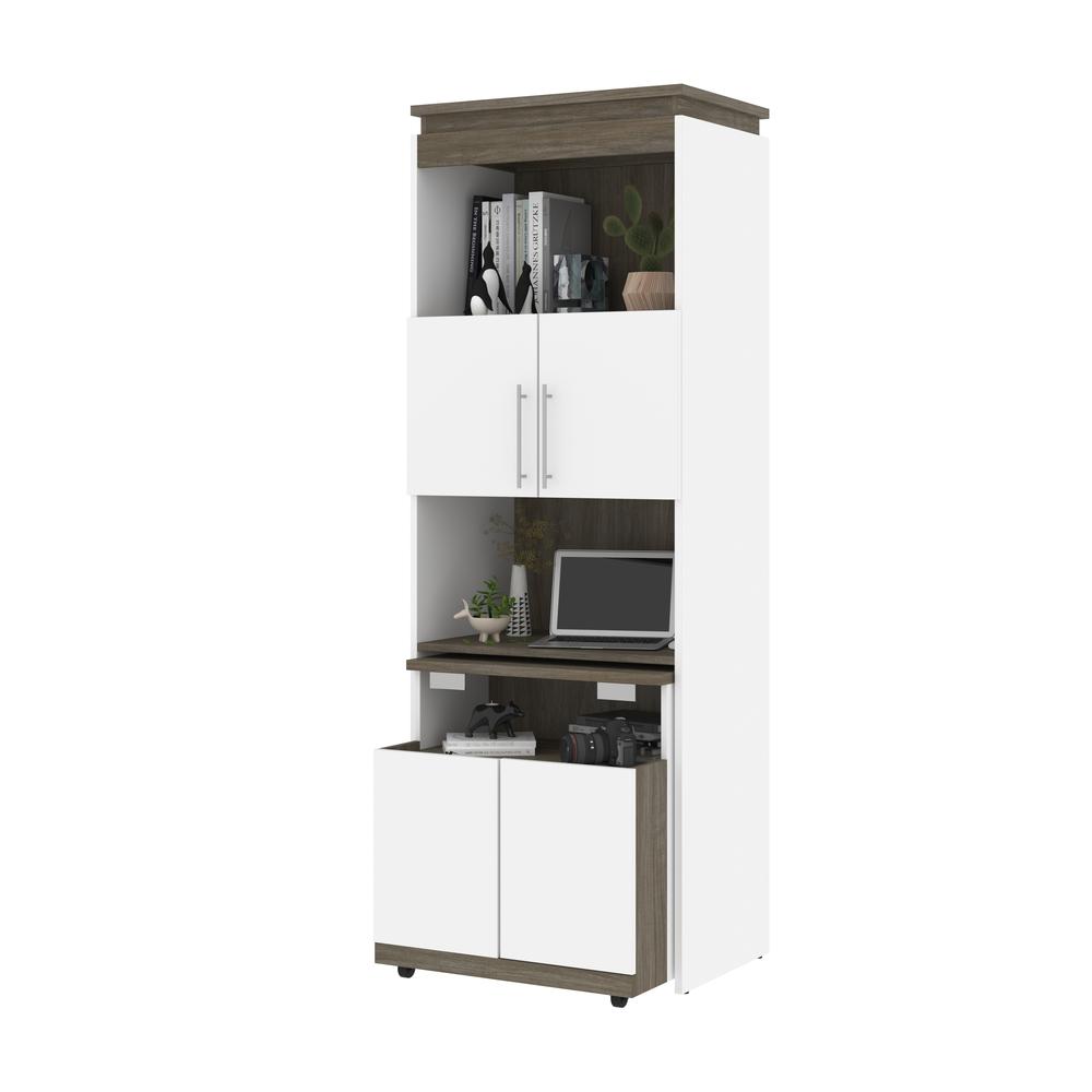 Orion 30W Tall Storage Cabinet with Doors and Fold-Out Desk. Picture 2