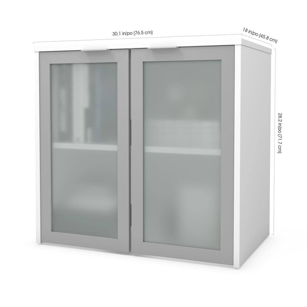 31W Hutch with Frosted Glass Doors. Picture 2
