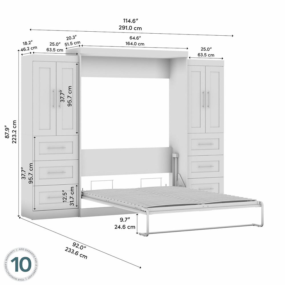 Pur Queen Murphy Bed with Closet Storage Cabinets (115W). Picture 4