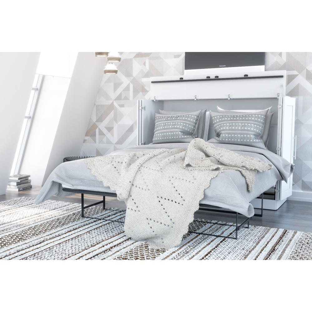 Full Cabinet Bed with Mattress in White. Picture 3
