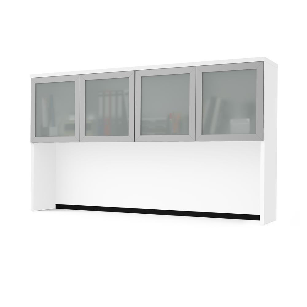 72W Hutch with Frosted Glass Doors. Picture 1
