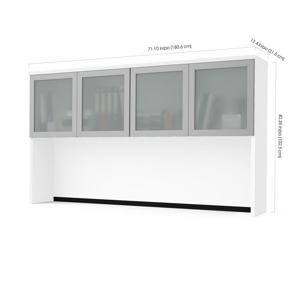 72W Hutch with Frosted Glass Doors. Picture 2