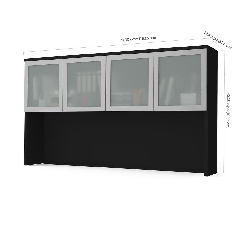 72W Hutch with Frosted Glass Doors. Picture 2