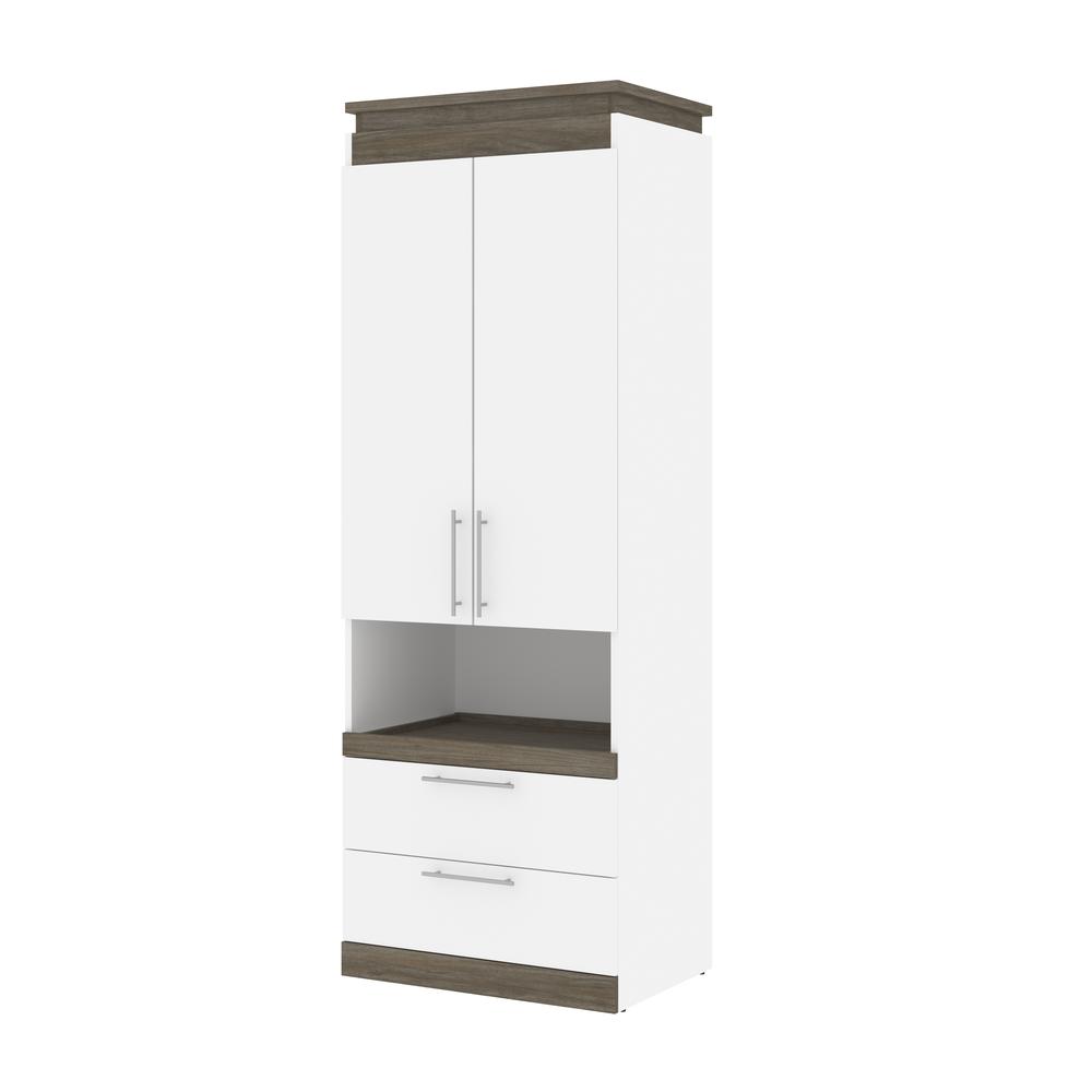 Orion 30W Tall Storage Cabinet with Doors, Drawers and Pull-Out Shelf. Picture 1