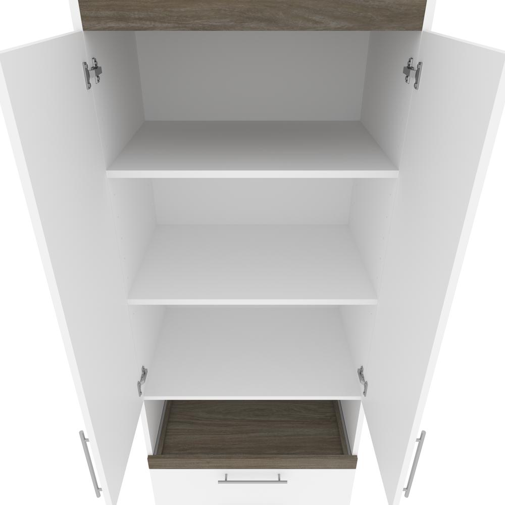 Orion 30W Tall Storage Cabinet with Doors, Drawers and Pull-Out Shelf. Picture 4