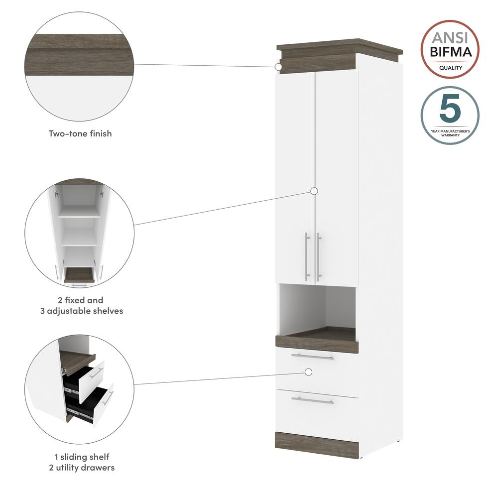 Orion 20W Narrow Storage Cabinet with Doors, Drawers and Pull-Out Shelf. Picture 12
