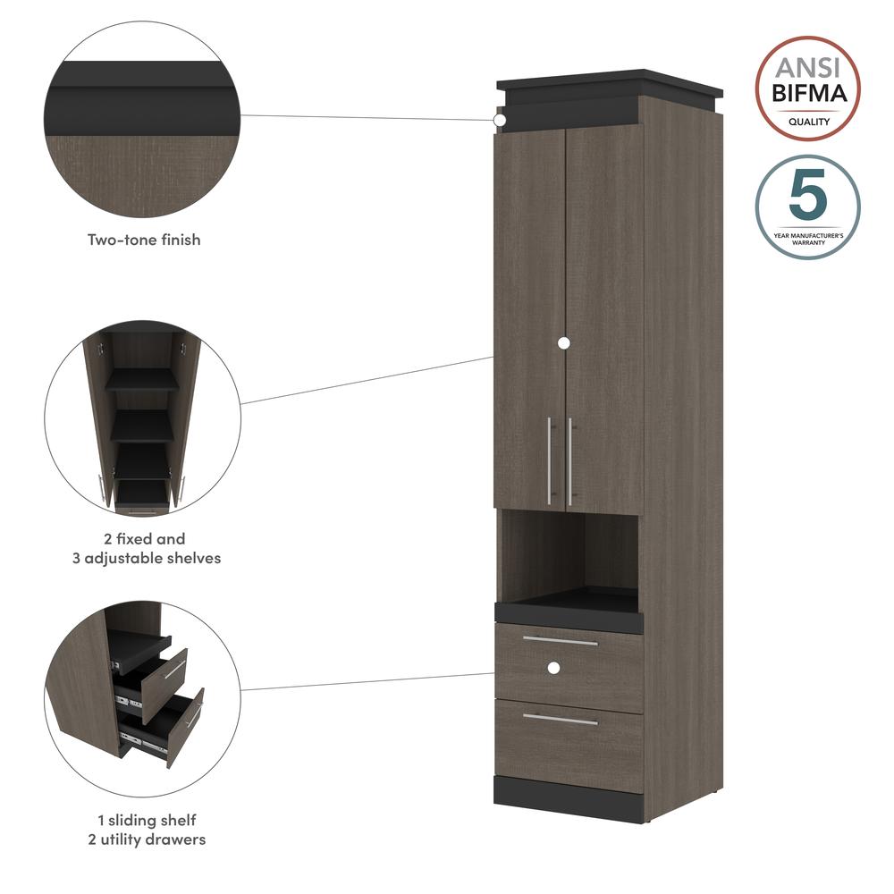 Orion 20W Narrow Storage Cabinet with Doors, Drawers and Pull-Out Shelf. Picture 12