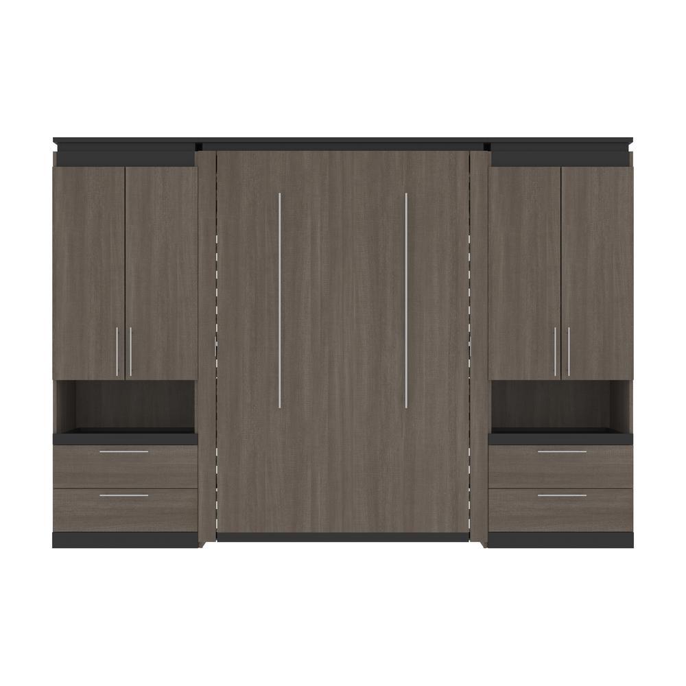 Orion Full Murphy Bed with Storage Cabinets and Pull-Out Shelves (120W). Picture 2