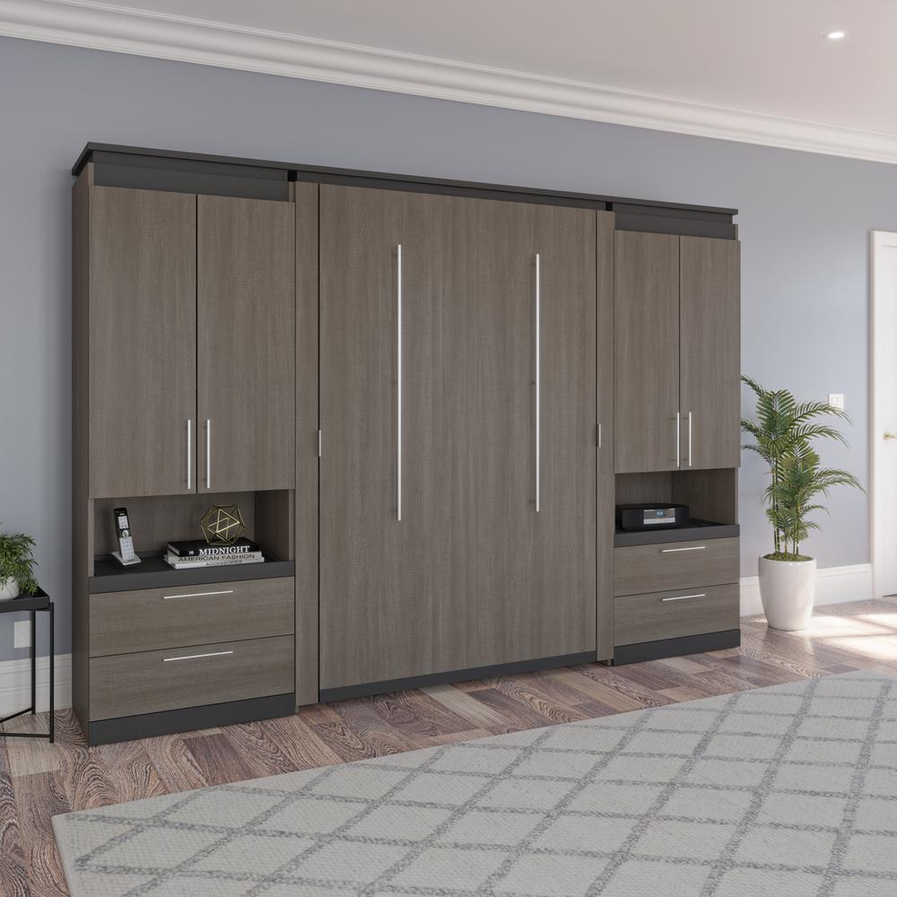 Orion Full Murphy Bed with Storage Cabinets and Pull-Out Shelves (120W). Picture 4