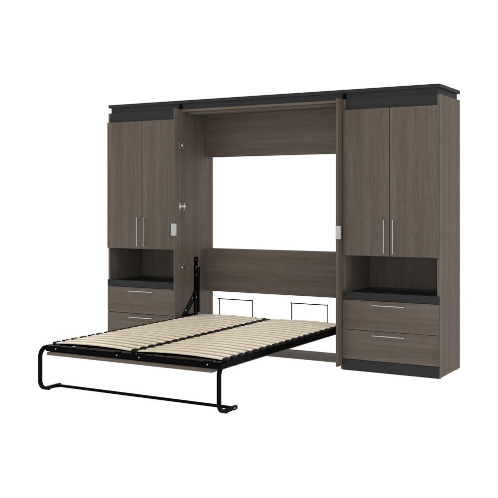 Orion Full Murphy Bed with Storage Cabinets and Pull-Out Shelves (120W). Picture 23