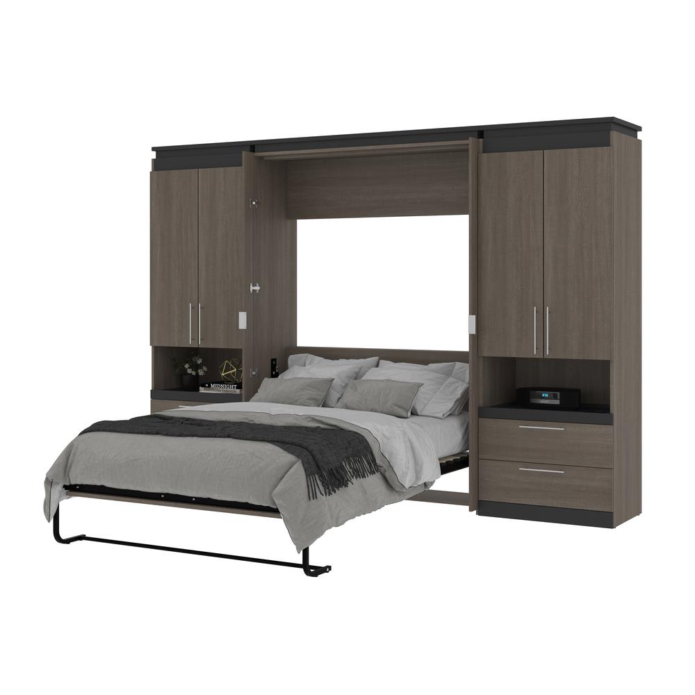 Orion Full Murphy Bed with Storage Cabinets and Pull-Out Shelves (120W). Picture 24