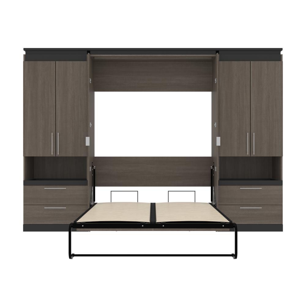 Orion Full Murphy Bed with Storage Cabinets and Pull-Out Shelves (120W). Picture 25