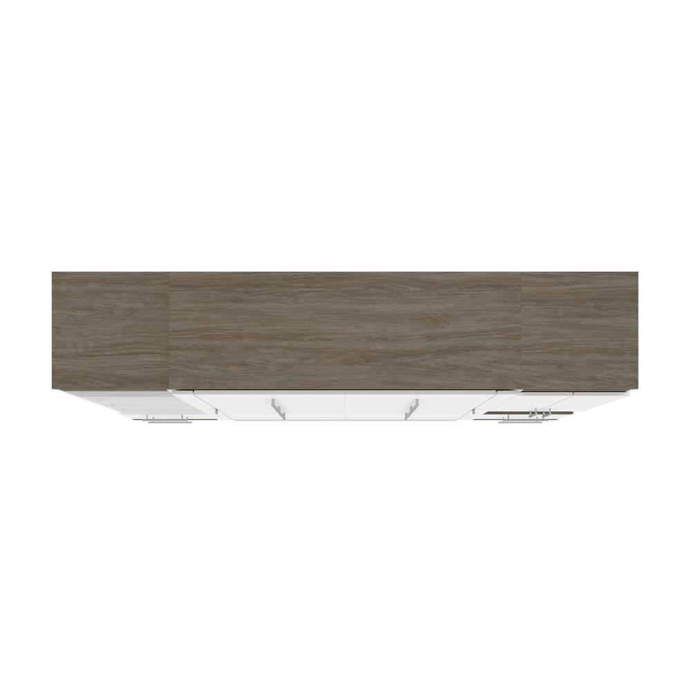 Orion  98W Full Murphy Bed and Narrow Storage Solutions with Drawers (99W) in white & walnut grey. Picture 23