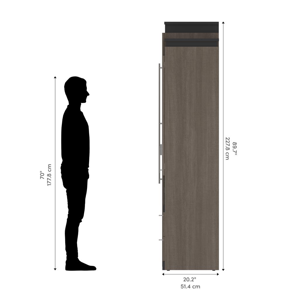 Orion Queen Murphy Bed with Storage Cabinets and Pull-Out Shelves (126W). Picture 12