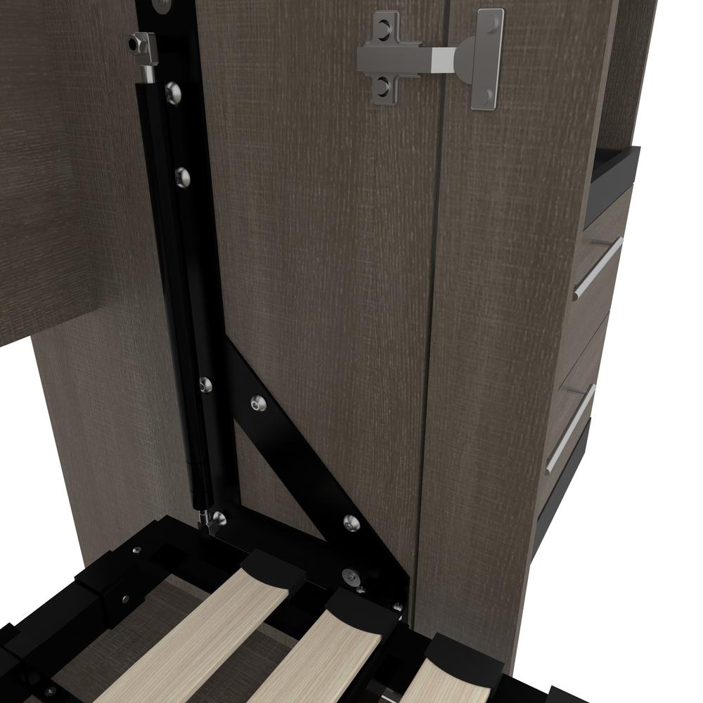 Orion Queen Murphy Bed with Storage Cabinets and Pull-Out Shelves (126W). Picture 15