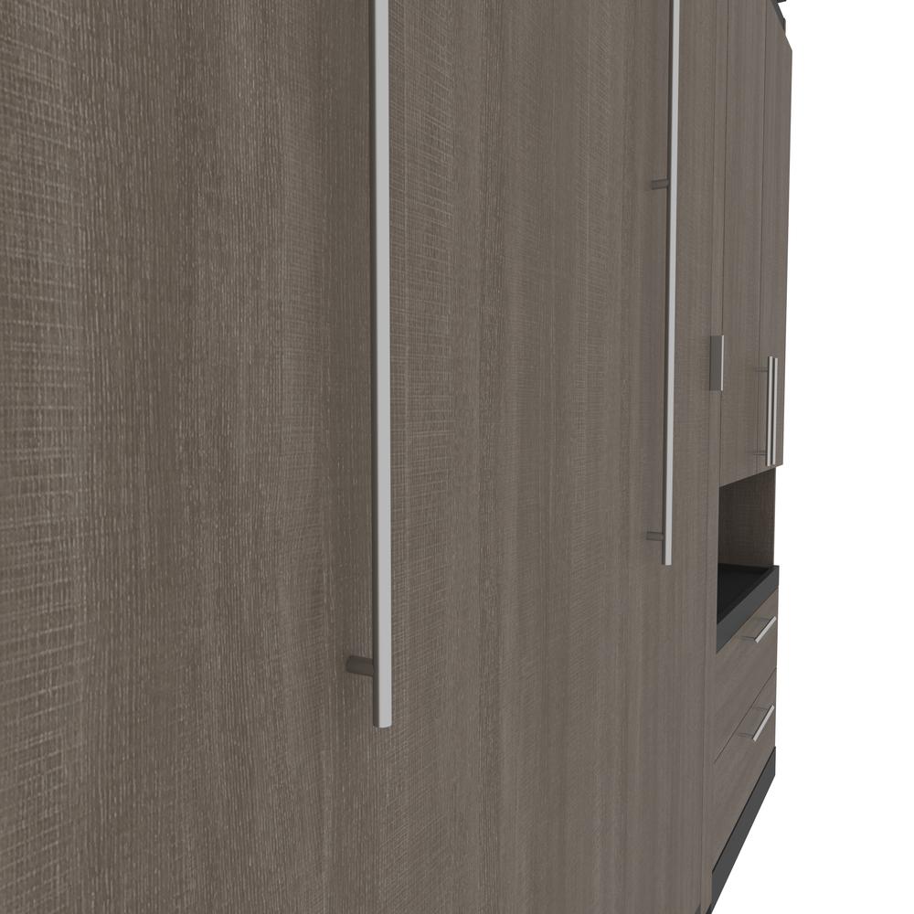 Orion Queen Murphy Bed with Storage Cabinets and Pull-Out Shelves (126W). Picture 19