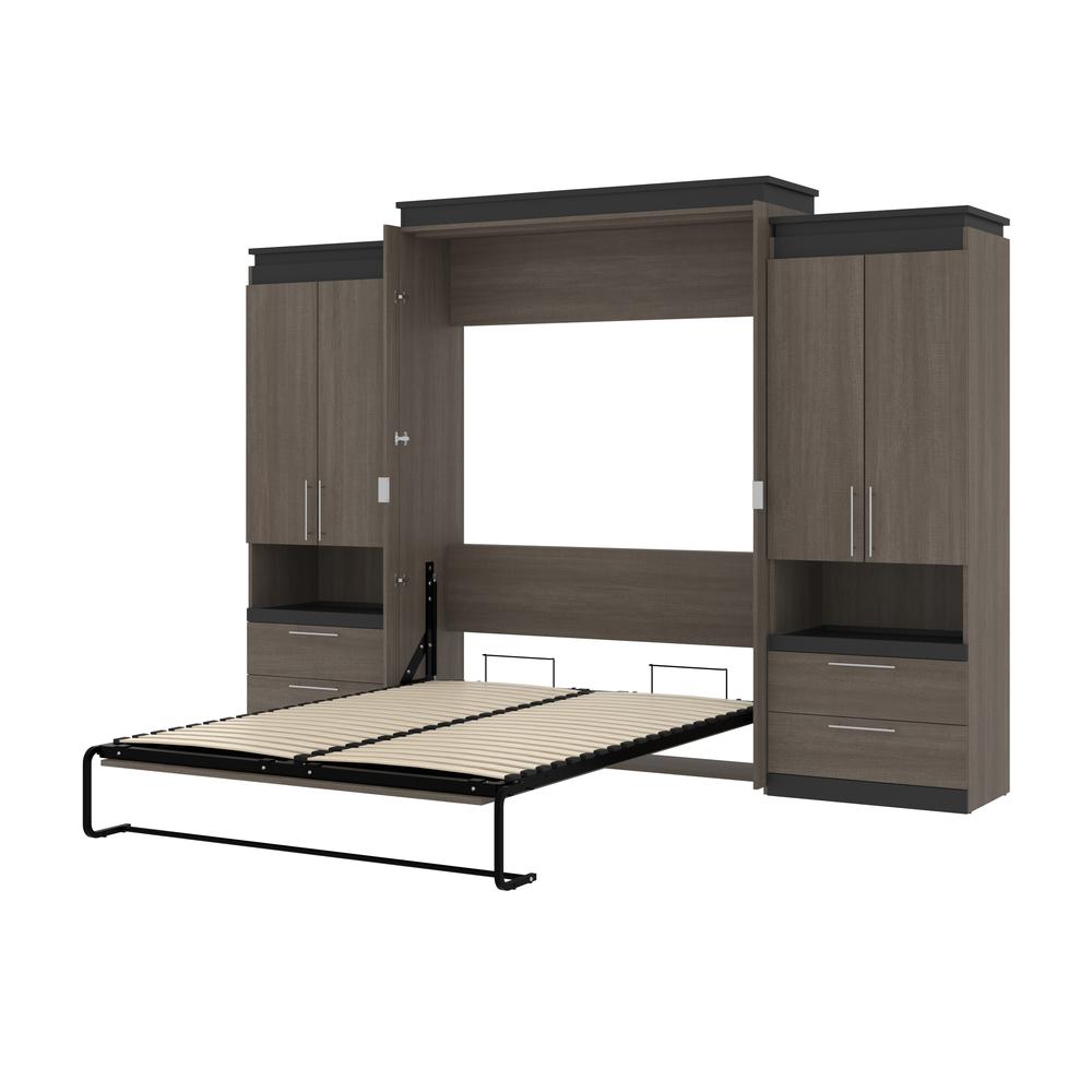 Orion Queen Murphy Bed with Storage Cabinets and Pull-Out Shelves (126W). Picture 23