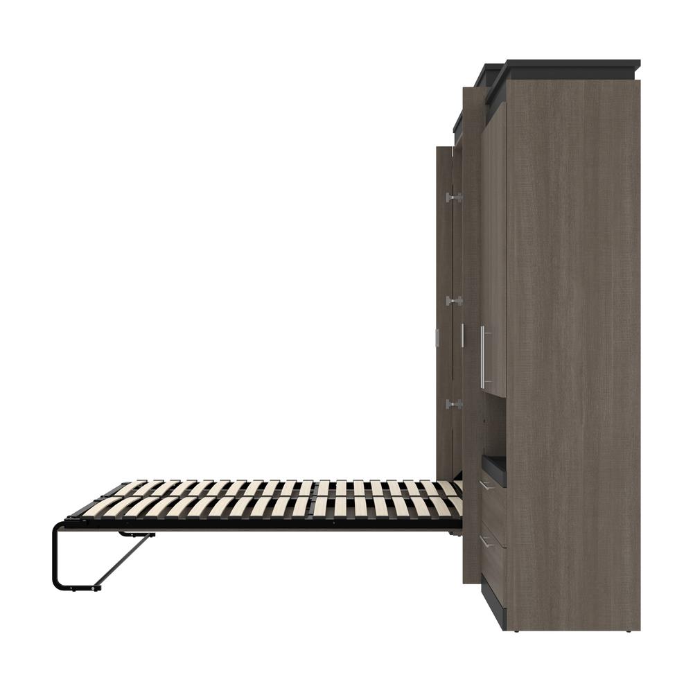 Orion Queen Murphy Bed with Storage Cabinets and Pull-Out Shelves (126W). Picture 26