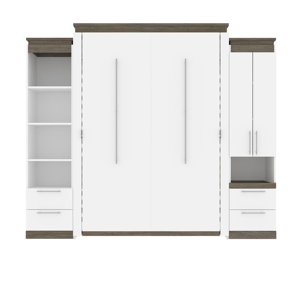 Queen Murphy Bed with Storage Cabinet and Tall Shelf with Drawers. Picture 2