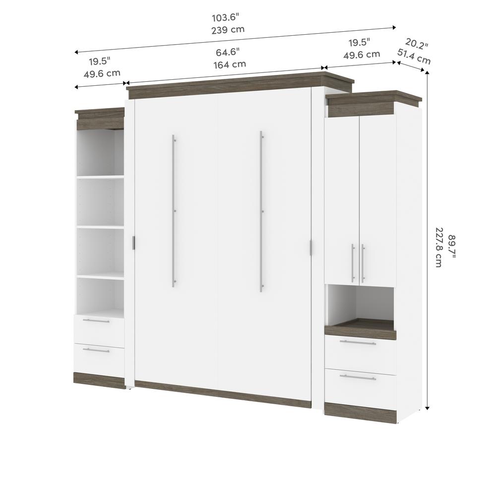Queen Murphy Bed with Storage Cabinet and Tall Shelf with Drawers. Picture 10