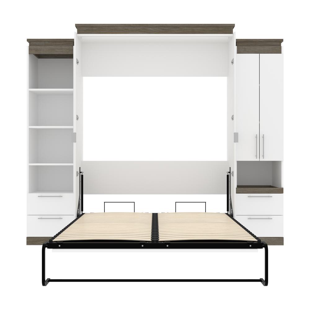 Queen Murphy Bed with Storage Cabinet and Tall Shelf with Drawers. Picture 25