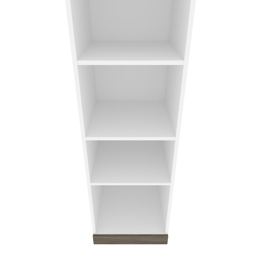 Queen Murphy Bed with Shelves (87W) in White and Walnut Grey. Picture 20