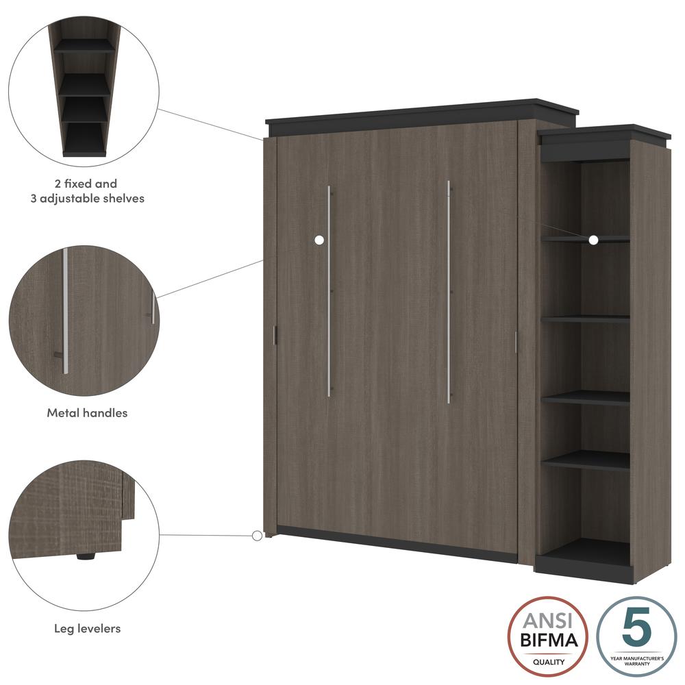 Orion Queen Murphy Bed with Shelves (87W). Picture 7