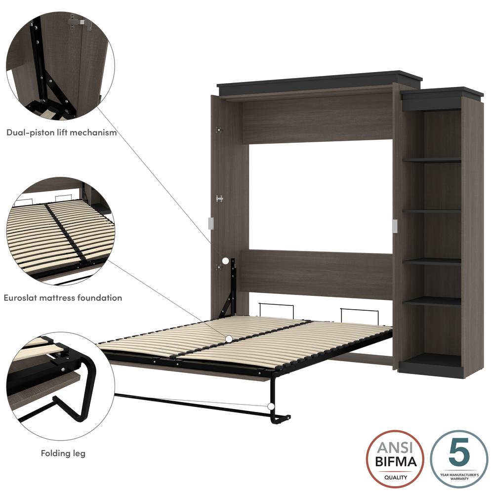 Orion Queen Murphy Bed with Shelves (87W). Picture 9